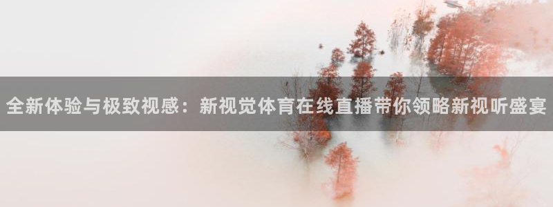 全新体验与极致视感：新视觉体育在线直播带你领略新视听盛宴
